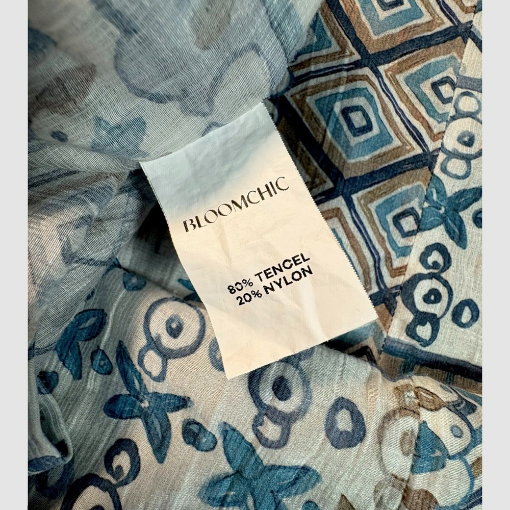 BloomChic Open Front Kimono Cardigan Boho Patchwork Blue Plus 18/20 - Picture 9 of 11